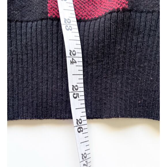 Vintage L.L.Bean Red and Black Buffalo Check Turtleneck Knit Sweater Size Small - Picture 4 of 5